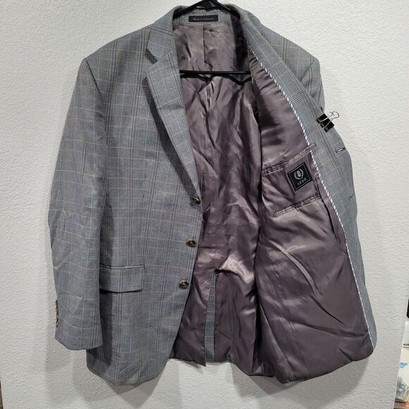 Izod 40R Mens Polyester Rayon Sport Coat‎ Blazer Suit Jacket 3 Button Gray - Picture 1 of 10
